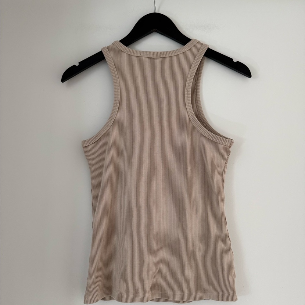 Agolde Beige Ribbed Tank Top - Picture 2 of 4